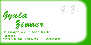 gyula zimmer business card